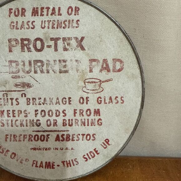 Vintage Pro-Tex Metal Kitchen Hot Pad Trivet Diner Antique Stove Top‎ Burner Pad - Picture 4 of 6